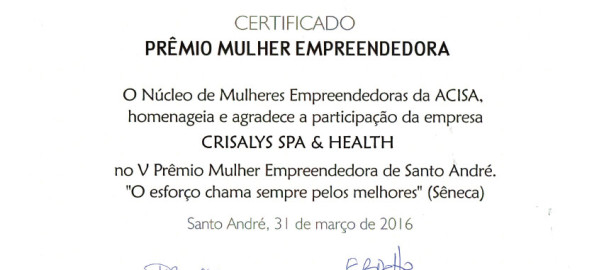 V Prêmio Mulher Empreendedora de Santo André
